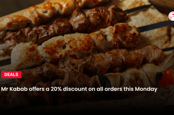 Mr Kabab offers a 20% discount on all orders this Monday